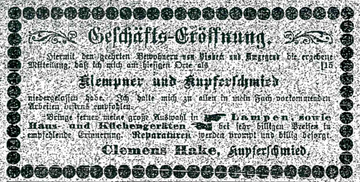 Alte Zeitungsanzeige - Sanitär- und Heizungstechnik Hans Hake